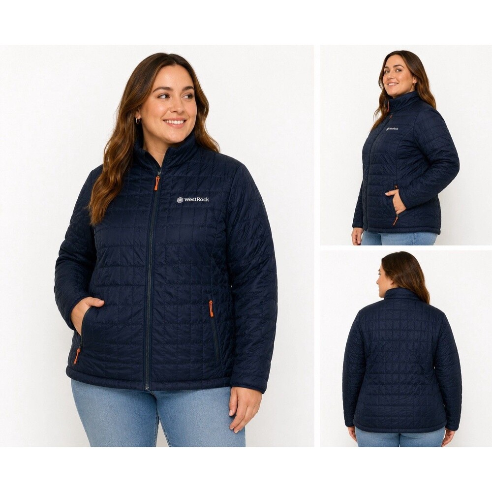 Storm Creek Thermolite EcoMade Navy Puffer Jacket Women’s 2XL Full Zip Quilt